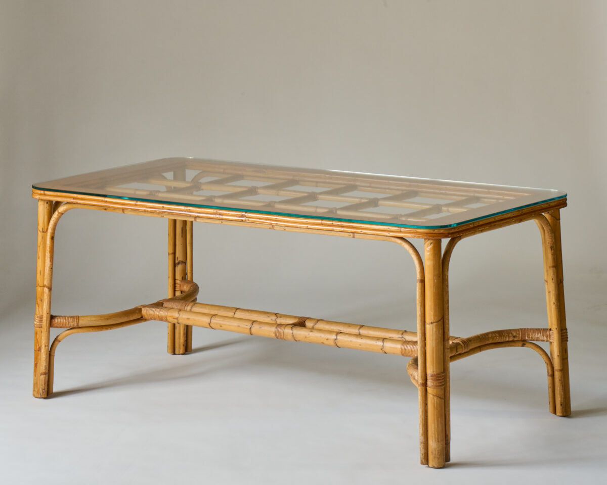 Large Vintage Bamboo Table