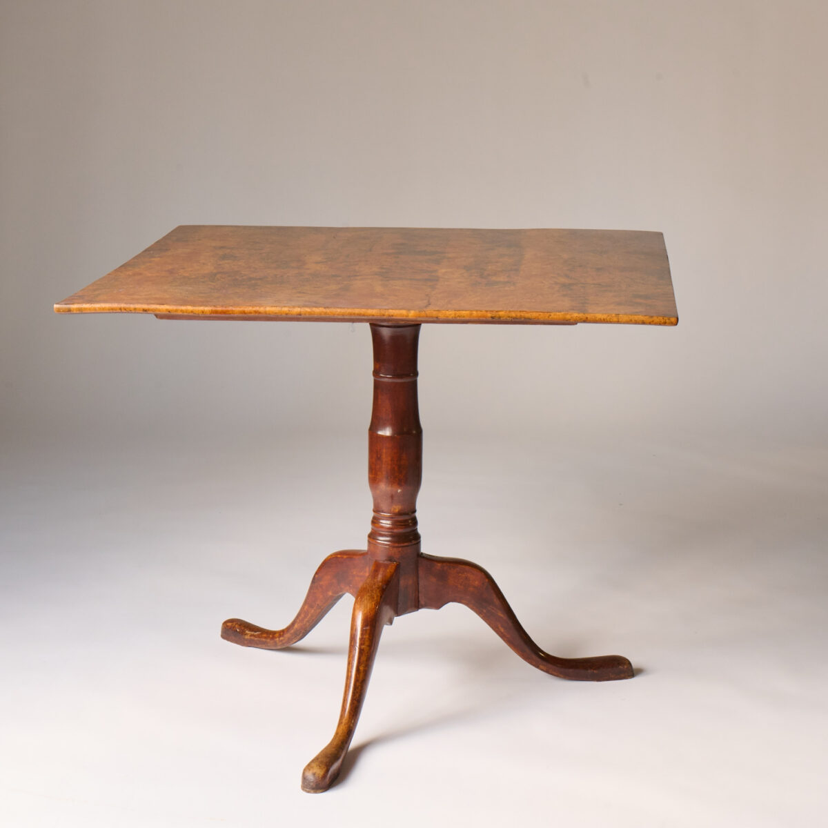 Early 19th Century Northern European Burlwood Tilt-Top Tripod Table