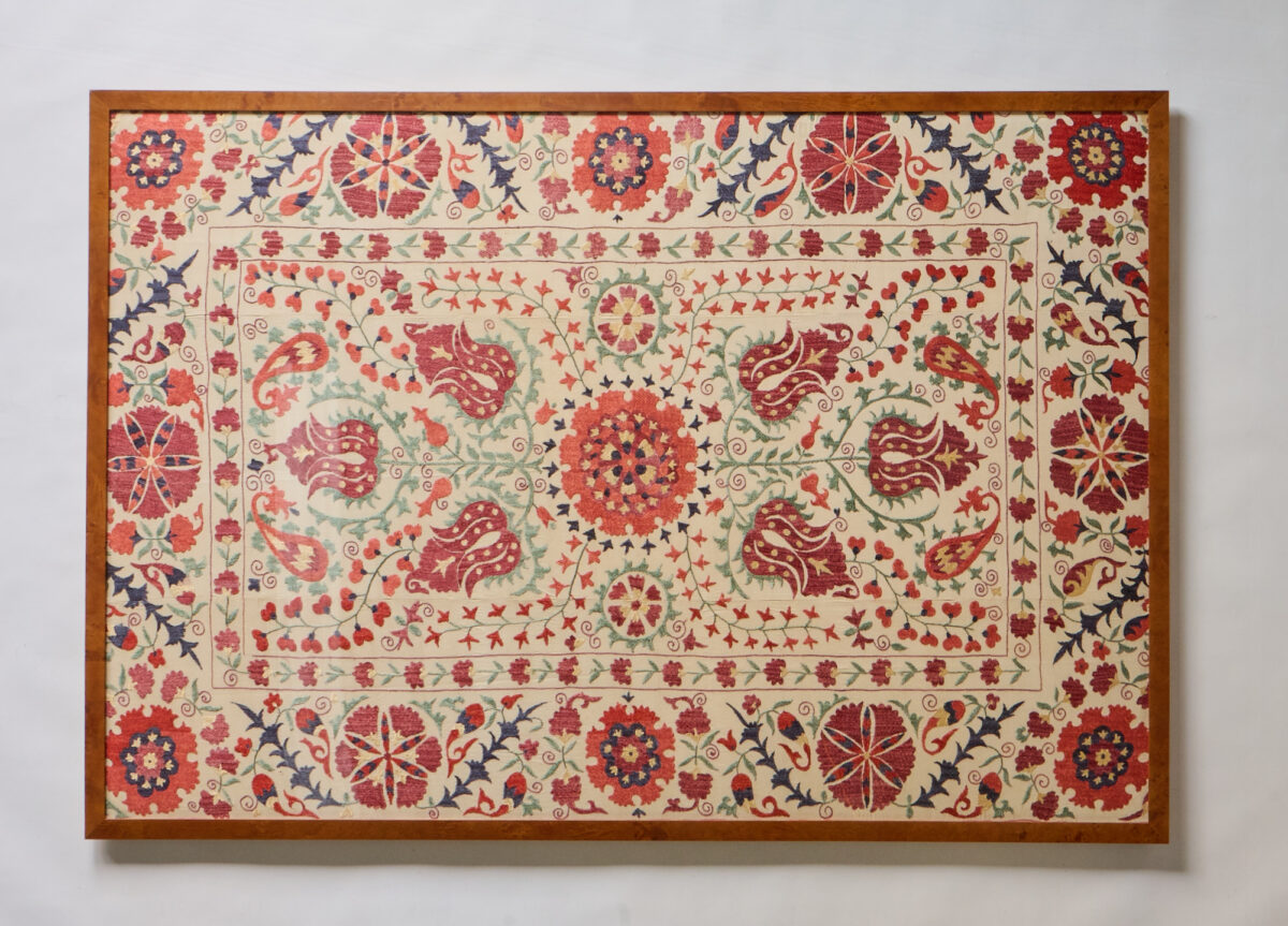 Framed Vintage Suzani Embroidered Textile