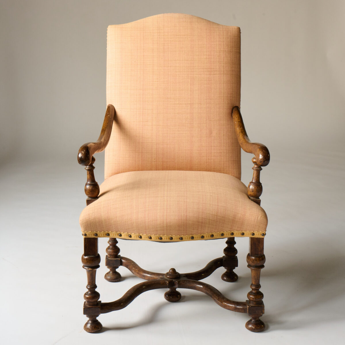 French Louis XIII Style Walnut Armchair