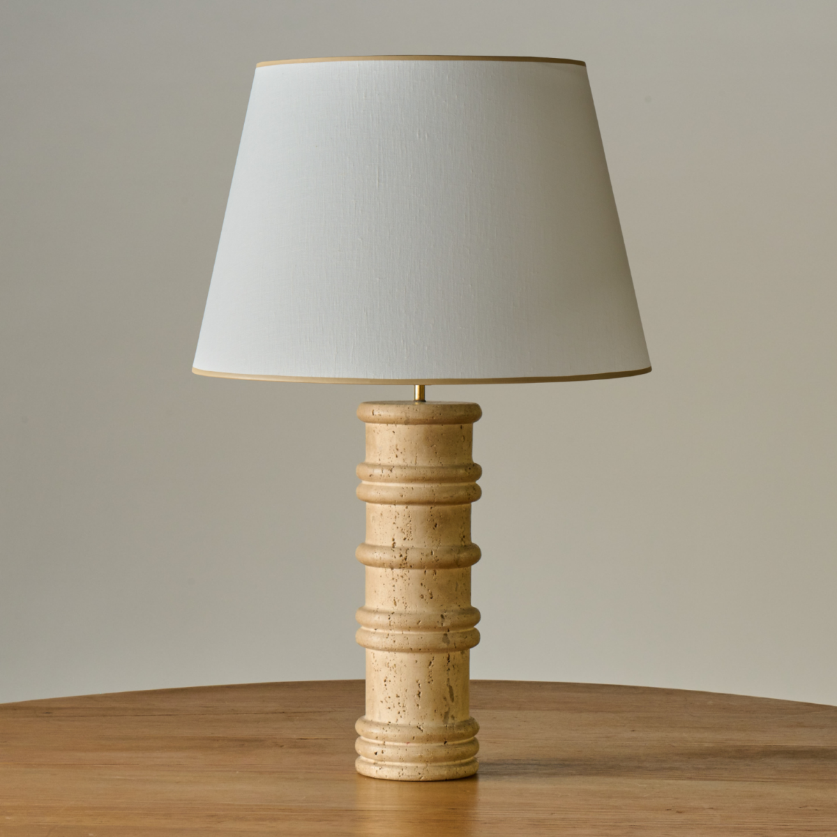 Vintage French Tall Travertine Lamp