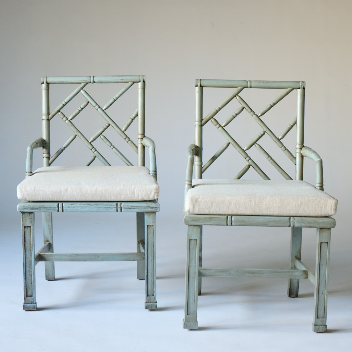 Custom bamboo Chairs, Pair