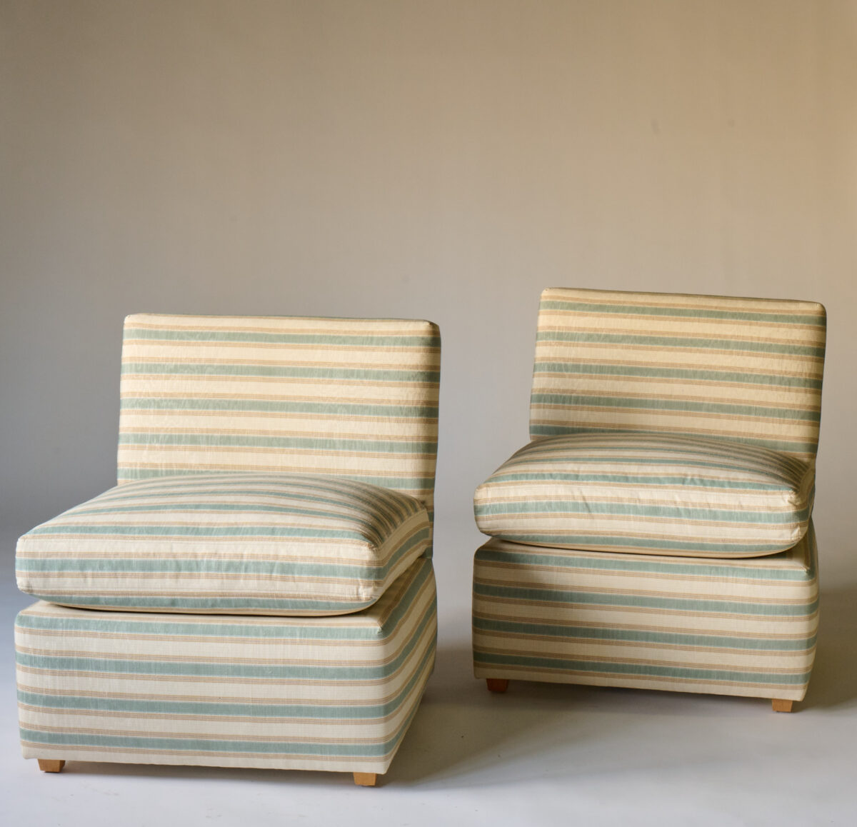 Original Billy Baldwin Slipper Chairs with Custom Upholstery