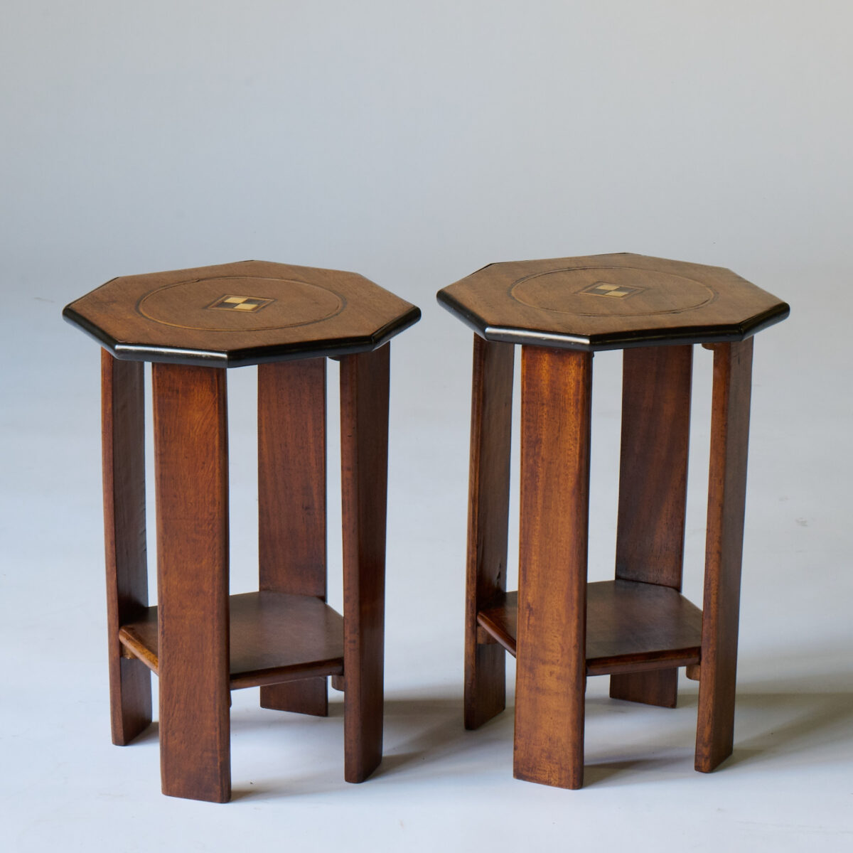 Antique Anglo Indian Side Table with Inlay, Pair