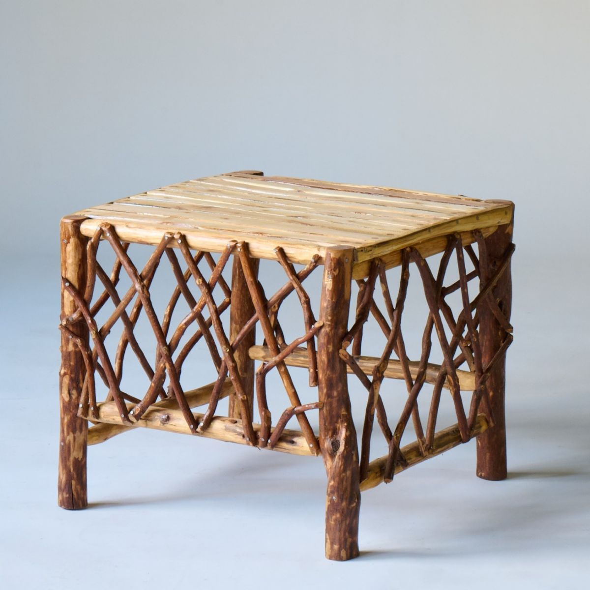 Handmade Moroccan Strawberry Tree Wood Side Table