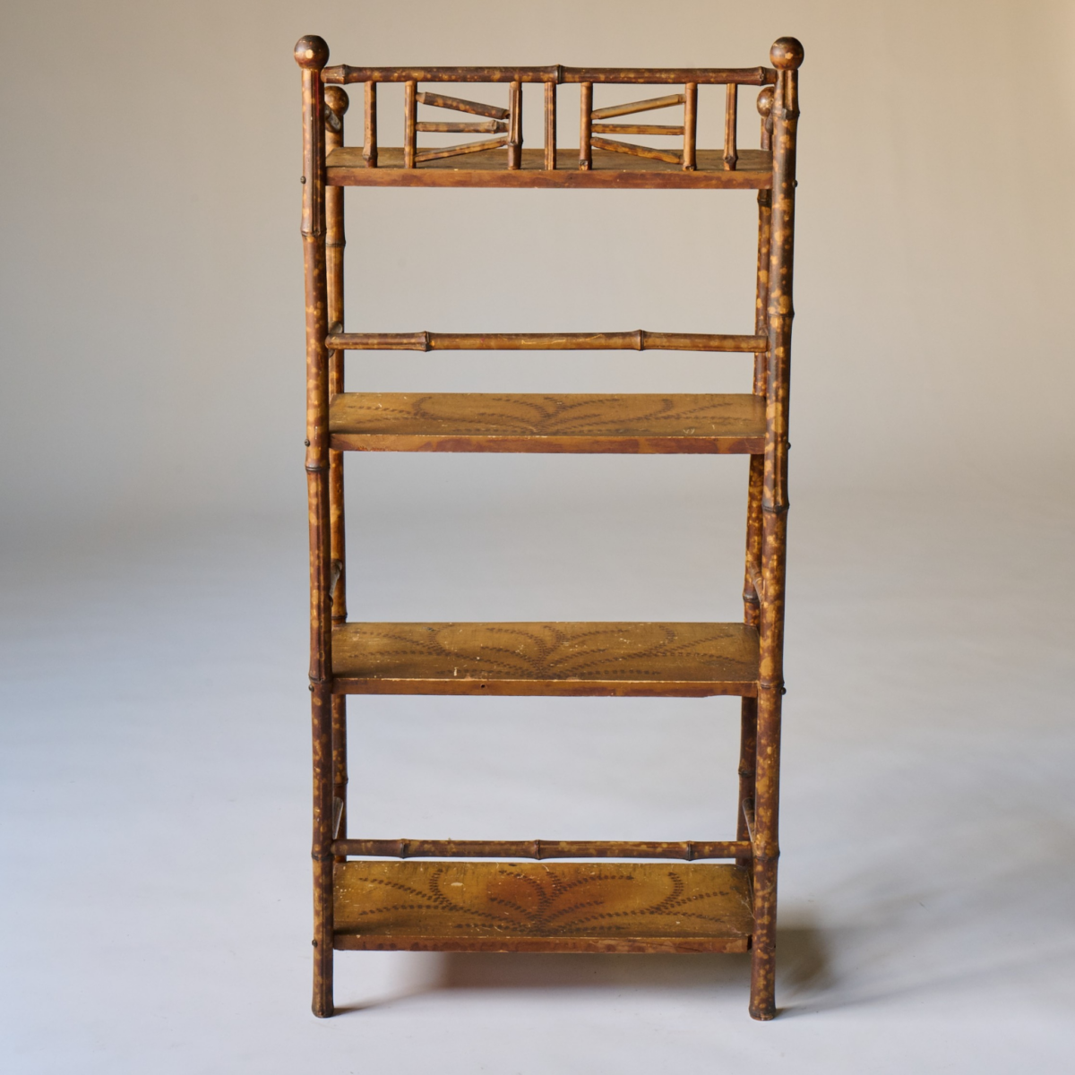Antique Four Tiered Bamboo Etagere