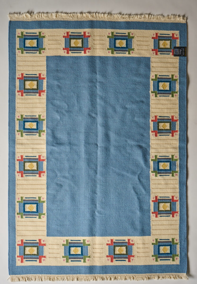 Vintage Swedish Anna-Johanna Ångström Flatweave Rug