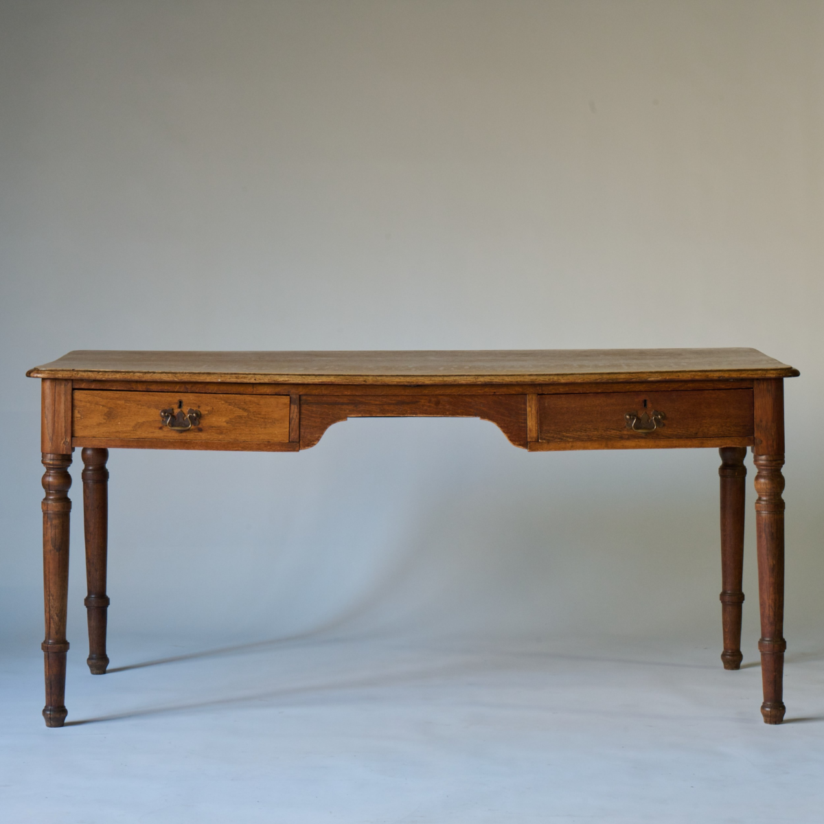 Antique Wooden Writing Table with Two Drawers